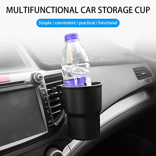 Aicel Car Cup Holder, 2 Pcs Drink Holder With Air Vent Clips, Auto Seat Back Mount Bottle Tray With Hook, Vehicle Side Door Center Armrest Plastic Container For Soda Cans, Car Accessories (Black) #TOP2