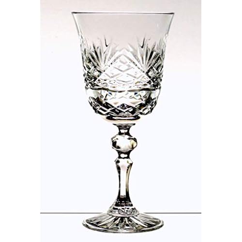 Juego de 6 copas de vino de cristal de plomo 24% PbO