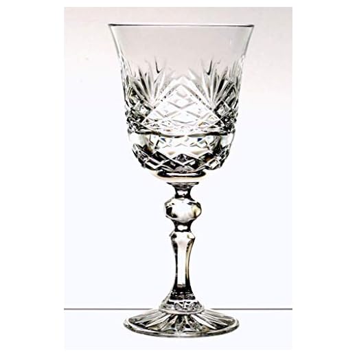 Juego de 6 copas de vino de cristal de plomo 24% PbO