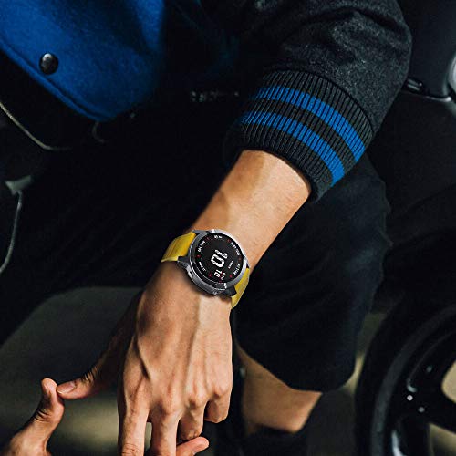 ANBEST Silicona Pulsera Compatible con Fenix ​​6X/Fenix ​​5X/Fenix 5X Plus/Fenix ​​6X Pro Correa, 26mm Repuesto de Liberación Rápida Deporte Correa para Fenix ​​3/​​3 HR Smart Watch, Amarillo