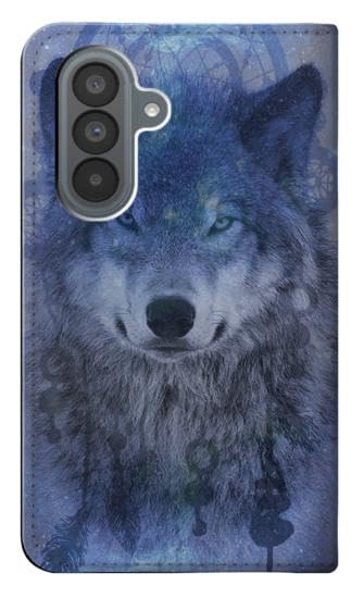 Flip housse cuir loup dream catcher etui Samsung Galaxy A37