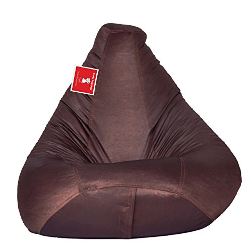 Image of Comfy Bean Bags Designer Fabric XXXL Bean Bag Filled with Beans Filler (Brown)