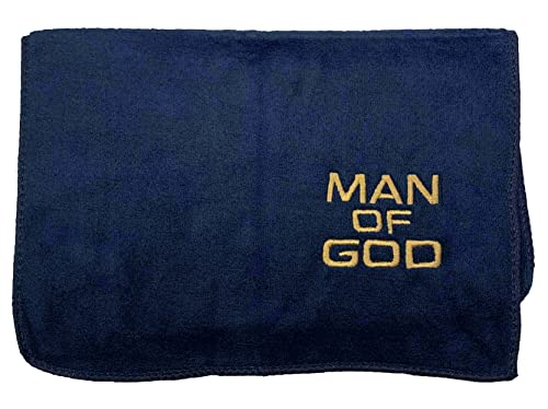 Swanson Christian Products Embroidered Hand Towels - 'Man Of God ' - For Christian Men, Pastor, Clergy, & Ministers - Pastor Towel - Navy With Gold Letters #TOP10