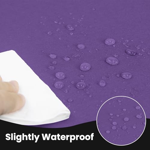 Ascoza 2 Pack Fitted Tablecloth for 6 Foot Rectangle 72 x 30 Inch Purple Table Covers Water Resistant Polyester Cloth for Folding, Parties,Display, Trade Show (Purple) by Ascoza - Used condition - Image 4