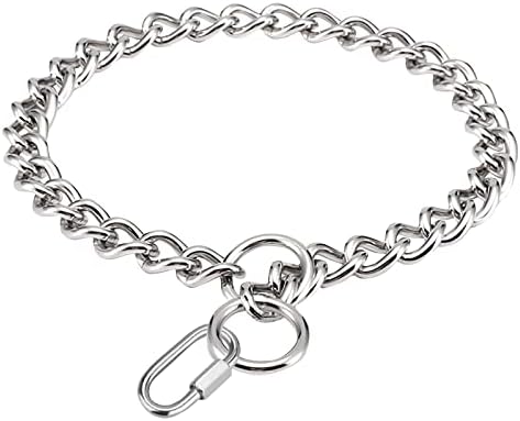 SIVEIS Dog Choke Chains Metal Chains Collar for Dog Training,Stainless Steel Adjustable Dog Training Walking Choke Chains with Buckle,Strong Silver Chains Collar for Small Medium Pet Dogs -3mm × 50cm