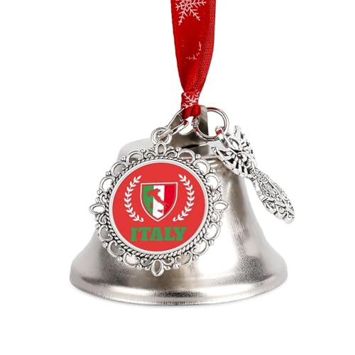 Italy Italia Flag Italian Funny Christmas Bell Ornament Cute Xmas Tree Hanging Pendant Decoration for Holidays Party