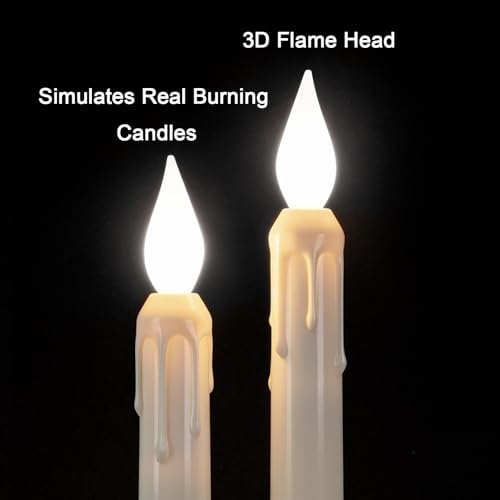 Image of 6 Pcs Sensor Dawn to Dusk Window Candles, Flickering Battery Candles for Windows, Ultra Bright Fake Candle Lights with Gold Holders, Led Candlesticks for Xmas Home Decor, White Light