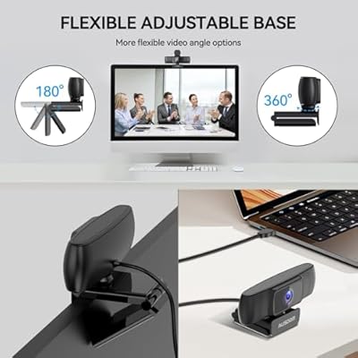 AUSDOM AF640 1080P Webcam with Microphone, 90FOV USB PC Camera Webcam with Privacy Cover, Plug and Play Computer Camera for Online Calling/Conferencing, Zoom/Skype/YouTube, Laptop/PC