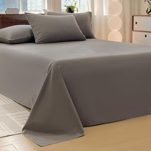 Drap de lit 120x230cm coton uni bleu foncé drap plat pour lit simple textile - 5
