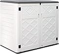 KINYING Larger Outdoor Storage Shed Weather Resistance, Horizontal Outdoor Storage Box Waterproof for Garden, Patios, Backyards, 48 Cu.ft Capacity for Garbage Cans, Lawn Mower, Garden Tools
