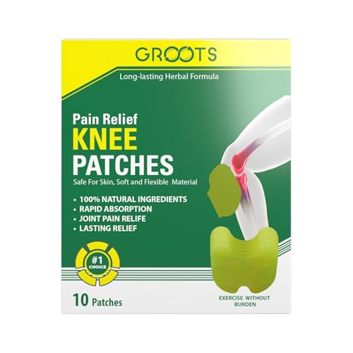 Image of Groots Herbal Knee Pain Relief Patches Arthritis Inflammation Patch Sticker Relief from Knee Pain Joint Knees Pain Relief Massager Products Natural Wormwood Extract (20 patches) (Knee pack-1)