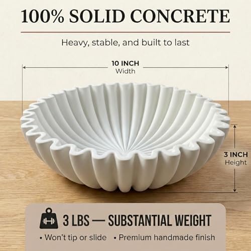 image for OAKOA Large Decorative Bowl - White Decorative Bowls for Home Decor - 