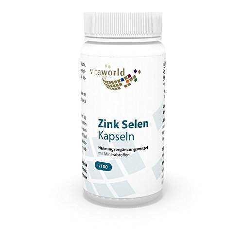 Vita World Zinc Selenium 100 Capsules Made in Germany Vegan