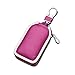 Car Key case Key Bag Wallet - Superior Genuine Leather Auto Car Key FOB Holder Protector Cover Smart Key Chain with Metal Hook and Zipper Closure Universal (Rose Red)