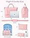 kookoomia Personalized Initial Travel Duffle Bag for Women, Dance Bags with Foldable Shoe Compartment, Carry-On Weekender Duffel, Gifts for Teenage Girls, Water Resistant, Pink Letter L