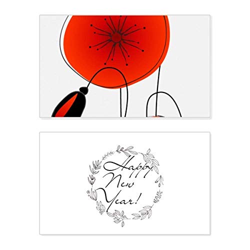Tarjeta de año nuevo con amapola de maíz para regalar buenos deseos en las fiestas festivas