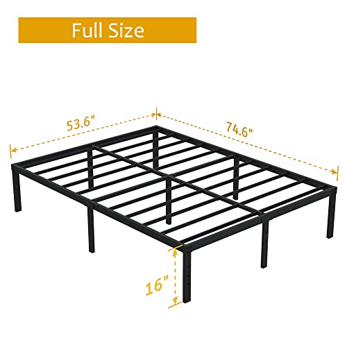 Maenizi Full Size Bed Frame No Box Spring Needed, 16 Inch Heavy Duty Metal Platform Bed Frame Full Support Up To 3000 Lbs, Easy Assembly, Noise Free, Black #TOP1