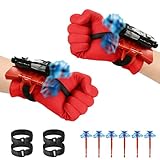 LIVESTN 2 Juegos de Guantes de Lanzador,Lanza Telarañas Juguetes con Dardos Guantes,Guante Launcher Lanzador, para Niños Guantes de Plástico Cospla (B)