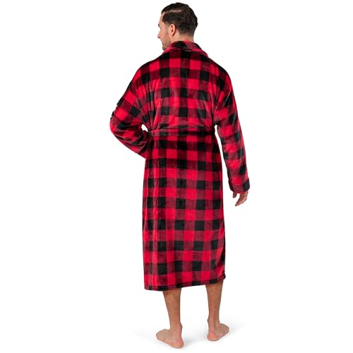 PAVILIA Mens Soft Robe | Warm Fleece Robes for Men, Soft Spa Bathrobe with Shawl Collar and Pockets3
