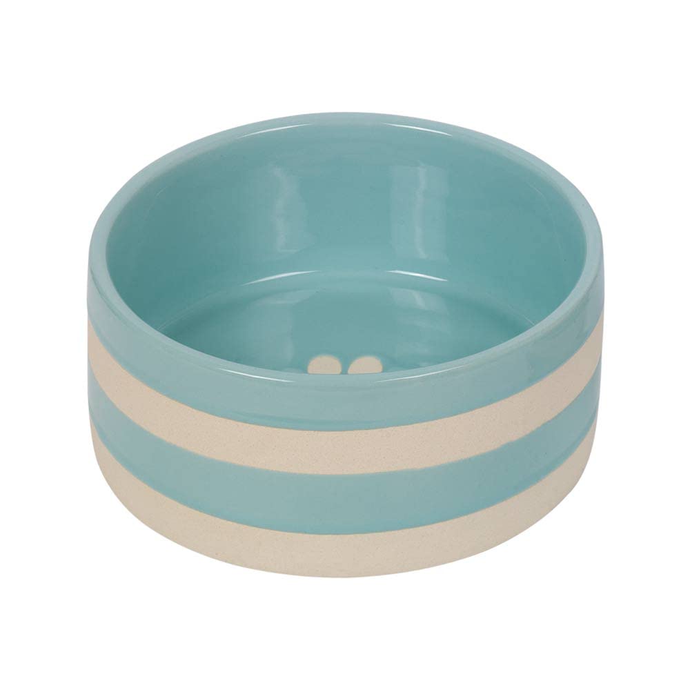 Nobby Strio 82426 Ceramic Bowl Mint/Cream Diameter 18.0 x 7.0 cm 1.25 L