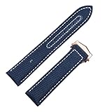 SAAWEE Correa Omega 300 AT150 de piel sintética Aqua Terra 150 Watchband - Hebilla de despliegue de 20 mm 22 mm Nylon Canvas Watch Band, 20mm, ágata