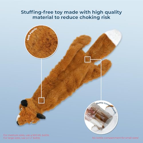 Image of Best Pet Supplies 2-in-1 Fun Skin Stuffless Dog Squeaky Toy Fox & Raccoon, Medium