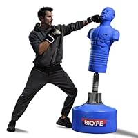 BKXPE Adjustable Bob Punching Dummy – Freestanding Silicone Punching Bag with Telescopic Height, Stable Large Base for Adults, Boxing, Kickboxing, MMA & Home Gym Training(Blue)
