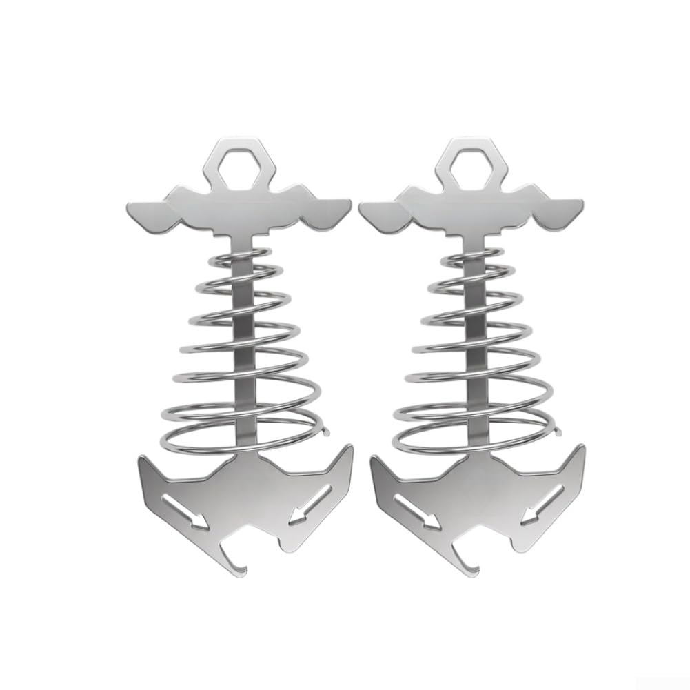 Anclajes Deck para acero Inoxidable con Muelle para Camping Anclajes(Silver)