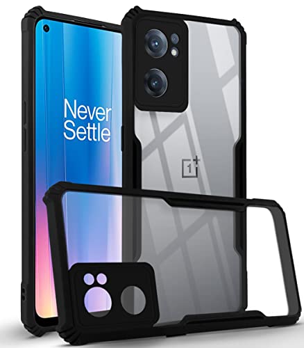 Image of Jkobi Back Cover Case for OnePlus Nord CE 2 5G (Crystal Glass Back | Camera Protection | Shockproof Bumpers | Professional Black)