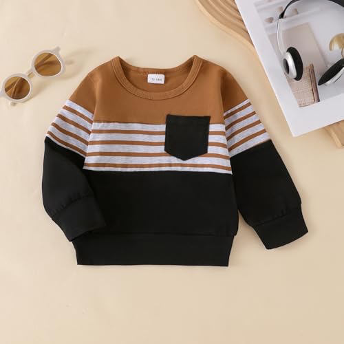 Image of FOCUTEBB Toddler Boy Clothes Baby Boys Fall Winter Outfits Long Sleeve Sweatshirt Top Jogger Pants Set Boys Outfit Set 12M-4T