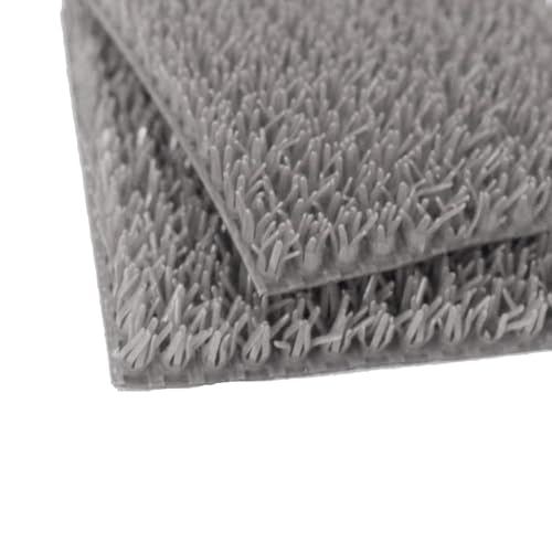 Image of YALISH Polyvinyl PVC Spike Entrance Door Mats for Home, Offices, Hotel Rooms Artificial Grass Turf Mat, Multiple, Textured Surface, Indoor Outdoor Use (Grey - 2 X 1.5 FT / 60 X 45 CM)