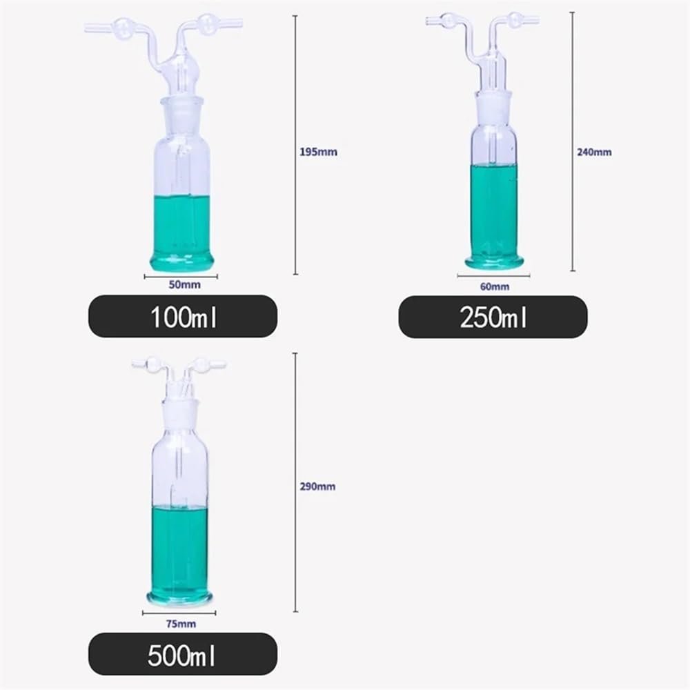 Laborglaswaren Laborflasche aus Glas, Vakuumfalle, 500 ml, mit zwei gebogenen Rohrverbindungen for Laborglas-Set