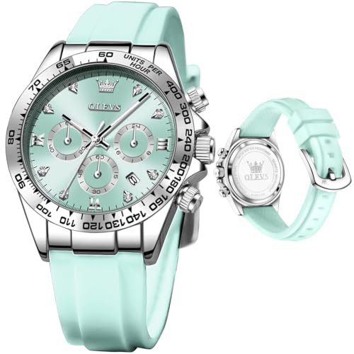 Image of OLEVS Luxury Diamond Small Female Watches - Stainless Steel Bracelet, Waterproof Business Dress Analog Luminous Date Ladies Watches