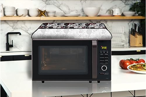 Image of The Furnishing Tree PVC Waterproof Microwave Oven Cover Compatible for Panasonic 20 L Convection NN-CT265MFDG Traditional Pattern Cream
