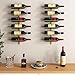 B4Life Wine Rack and Holder Wall Mounted 12 Bottles, Metal Hanging Mount Racks for Wall, Liquor, Champagne for Bottles Storage Home Bar, Cellar and Kitchen, Dining Room (Gold, 12 Bottle)