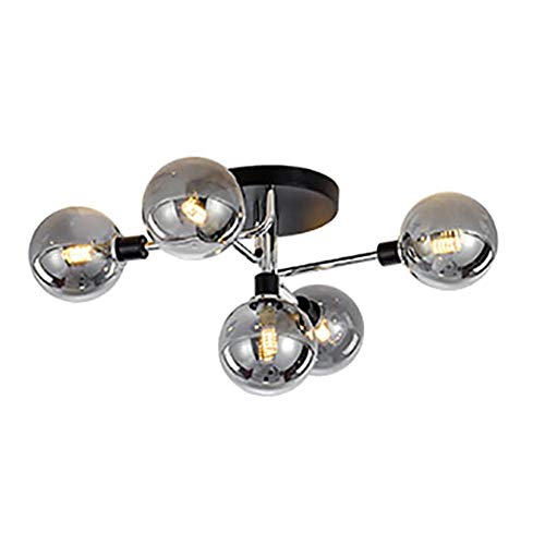Plafondnier G9 globe or et noir mat à 5 lumières LED sphériques YRYRYW