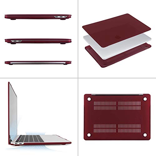 Image of MOSISO Compatible with MacBook Pro 13 inch Case M2 2025, 2024, 2023, 2022-2016 A2338 M1 A2251 A2289 A2159 A1989 A1708 A1706, Plastic Hard Shell&Keyboard Cover&Screen Film&Storage Bag, Marsala Red