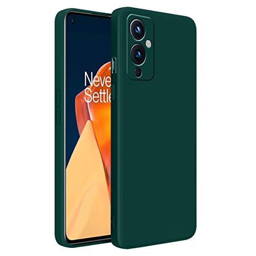 Image of LIRAMARK Silicone Soft Back Cover Case for OnePlus 9 5G / 1+9 5G (Silicone Green)