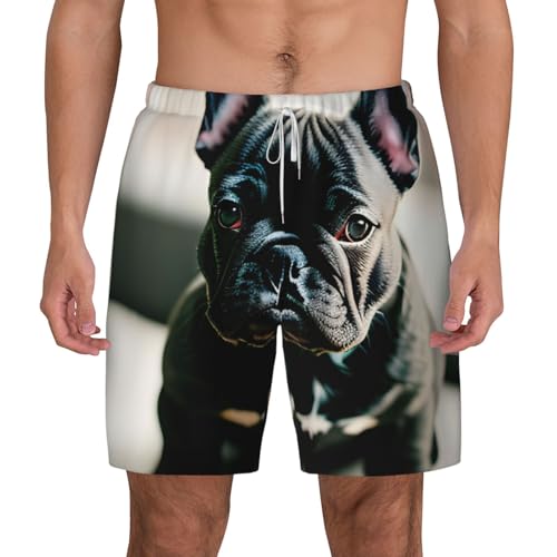 Pantalones cortos de baño para hombre con estampado de bulldog francés