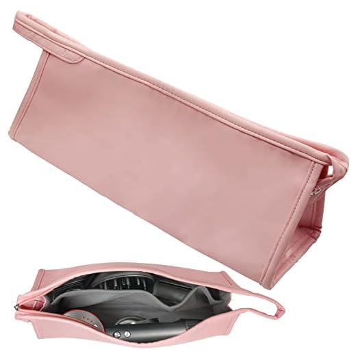 Hair Dryer Case for Dyson/Shark Flexstyle, Portable Hair Dryer Travel Case Leather Carrying Case, Hair Dryer Travel Bag Anti-Scratch Shockproof Protection Storage Bag for Dyson Airwrap Accessories(Pink)