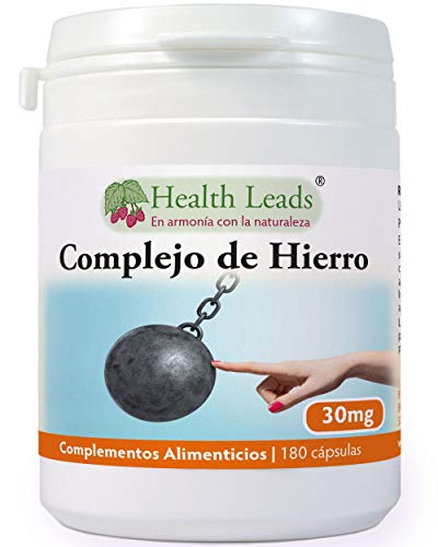 Complejo de Hierro con vitamina C, B6, B12 y folato* añadido, 180 cápsulas, apto para vegetarianos y veganos, Sin OGM, Sin estearato de magnesio ni aditivos desagradables, Fabricado en Gales