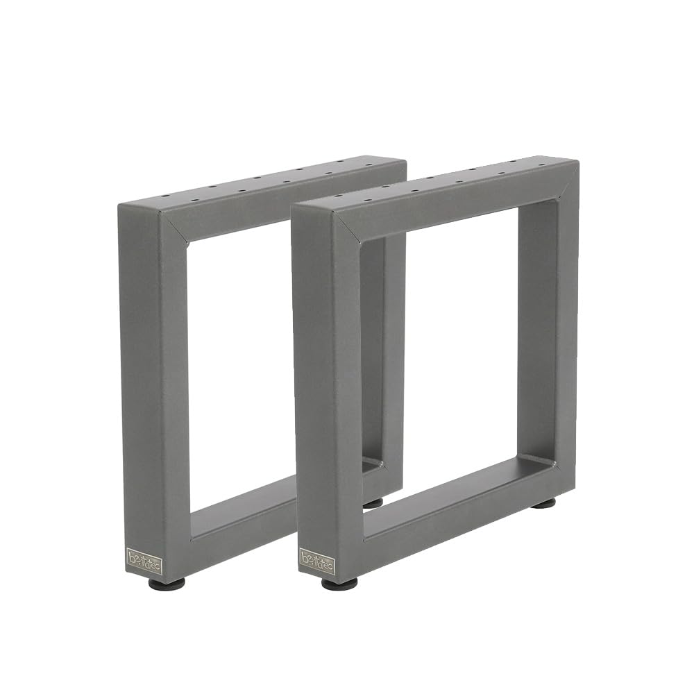 Bentatec Bankgestell ohne Lehne 60/40 aus Stahl pulverbeschichtet – Höhe 42 cm Tiefe 40 cm Profil 60x40 mm, stabiles Metall Untergestell für Bänke Sitzmöbel Gartenmöbel (Anthrazit DB703, 2er-Set)