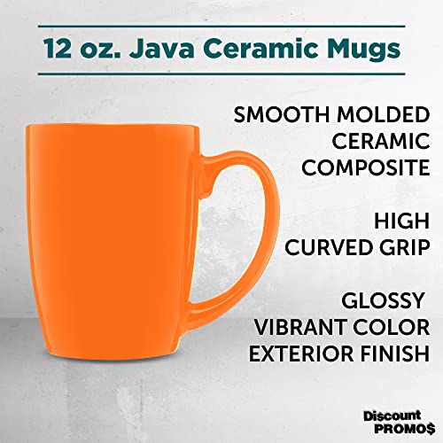 Set de 10 Mugs Curvos de Cerámica de 12 Onzas Naranja miniatura 3