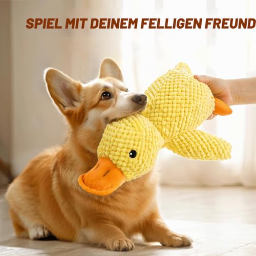 Speedy Panther Plüsch-Hundespielzeug für große Hunde, Quietschende Enten-Hundespielzeug, Weiches Welpenspielzeug für kleine, mittlere und große Hunde - 35 cm