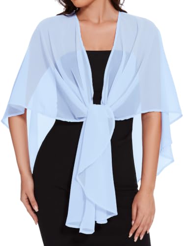 Image of Shawls and Wraps for Evening Dresses Womens Chiffon Scarf Sheer Cover Up