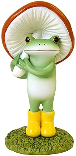 ダイカイ Copeau カエル の 置物 かわいい インテリア飾り キノコ傘でお散歩 3.5×2.7×7 73329