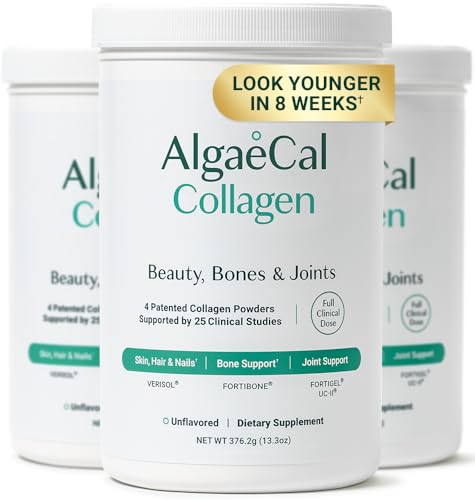 ALGAECAL Collagen Peptides Skin Joint Bone Benefits 30 Servings 3 Packs