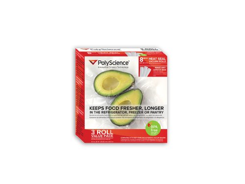 PolyScience 8 Inch x 20 Feet Heat Seal Vacuum Roll, Set of 3