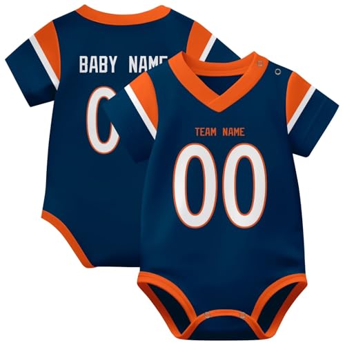 Image of KREDE Baby Clothes Unisex Bodysuit Jersey Style Custom Name Number for Baby Boys