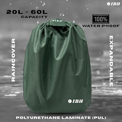 Image of Full Bag Rain Cover 100% Waterproof 20L - 60L Convertible with Shoulder Straps Laptop Bag Cover for Camera Bag Medical Accessoris Bag Travel Trekking Office College (Green)